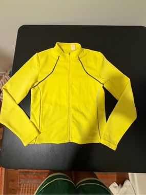 Bright Yellow Zip-Up Athletic Jacket